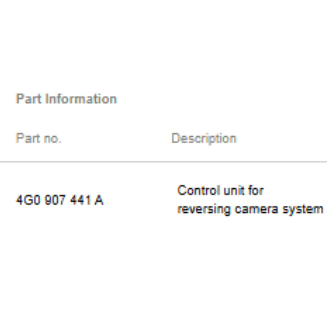 2012–2016 Audi A6 A7 Used OEM Rear View Camera Control Module 4G0907441A