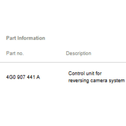 2012–2016 Audi A6 A7 Used OEM Rear View Camera Control Module 4G0907441A