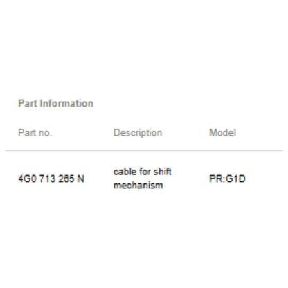 2008–2018 Audi A6 Quattro Shift Control Cable Used OEM 4G0713265N