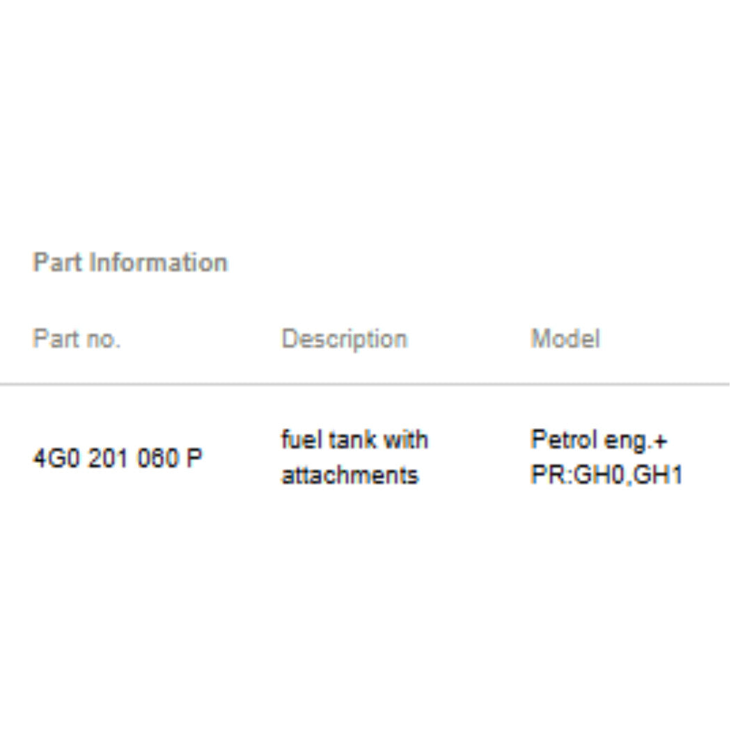2012-2018 Audi A6 A7 2.8L Fuel Tank Reservoir with Filler Used OEM 4G0201060P
