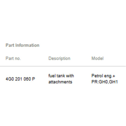 2012-2018 Audi A6 A7 2.8L Fuel Tank Reservoir with Filler Used OEM 4G0201060P