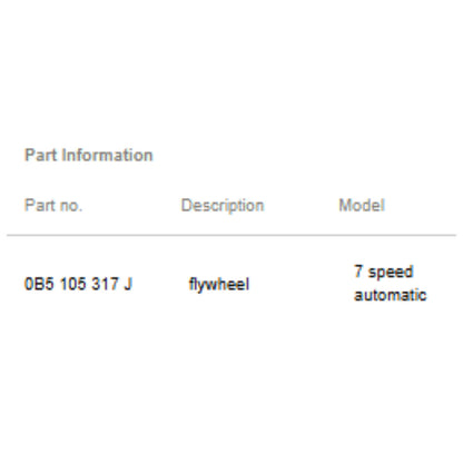 2008-2015 Audi Dual-Mass Flywheel 0B5 DL501 DSG Used OEM 0B5105317J
