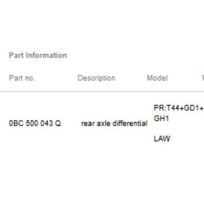 2012-2018 Audi A6 A7 Q5 Rear Differential / Axle Assembly Used OEM 0BC500043Q