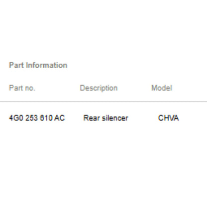 2011–2018 Audi A6 / A7 Right Rear Exhaust Silencer Used OEM 4G0253610AC