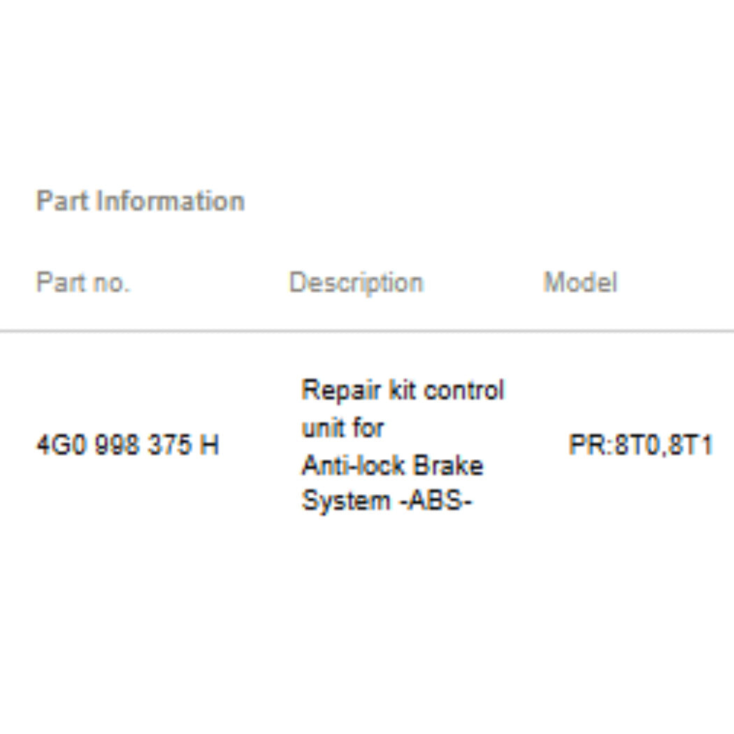 2012-2013 Audi A6 Repair Kit Control Module Used OEM 4G0998375H