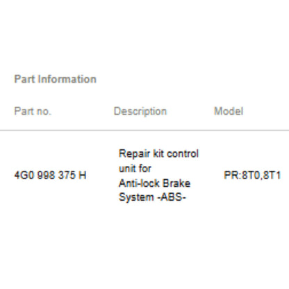 2012-2013 Audi A6 Repair Kit Control Module Used OEM 4G0998375H