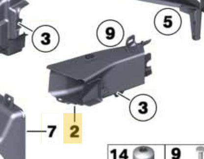2011–2016 BMW Right Brake Cooling Air Duct USED OEM 51747200798