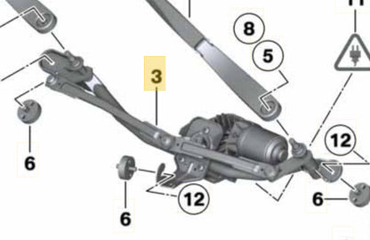 2011–2016 BMW 520i Wiper Motor Transmission Linkage Used OEM 61617306266