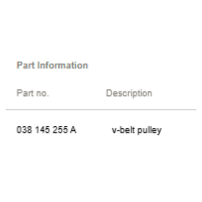2011–2015 VW Jetta V-Belt Pulley Used OEM 038145255A