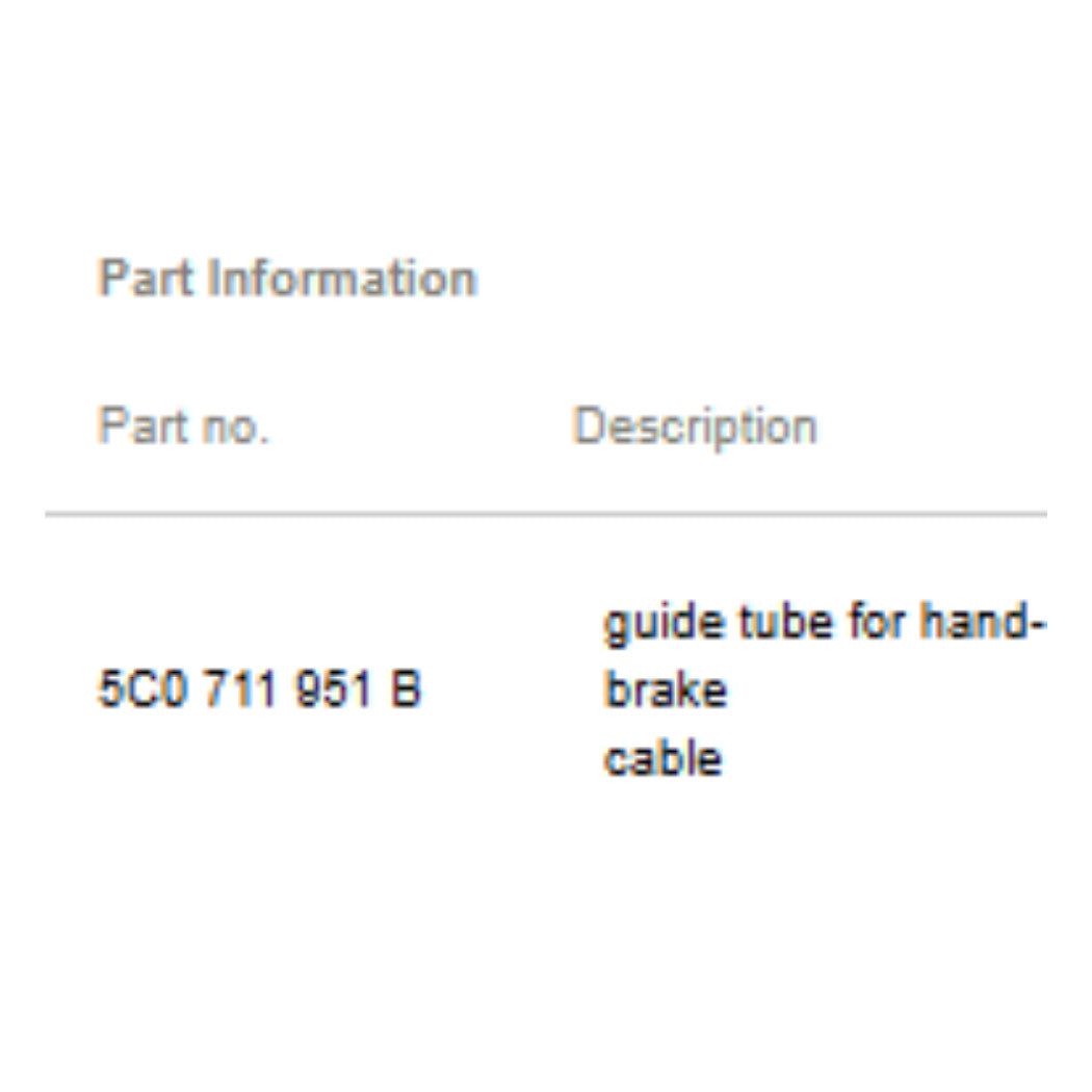 2011–2015 VW Jetta Guide Tube / Wiring Conduit Used OEM 5C0711951B