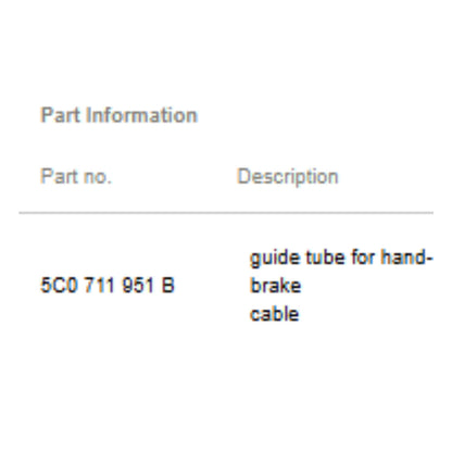 2011–2015 VW Jetta Guide Tube / Wiring Conduit Used OEM 5C0711951B