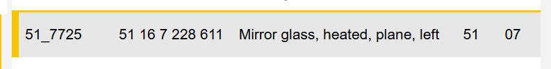 2011–2016 BMW 520i Left Mirror Glass Heated Plane USED OEM 51167228611