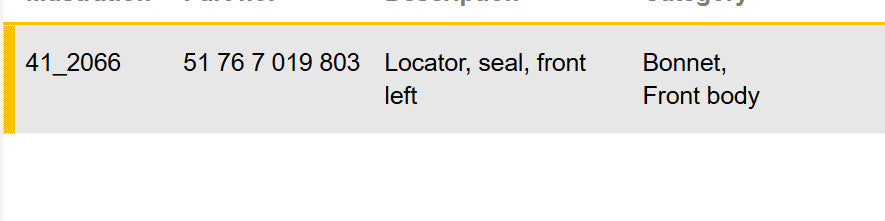 2011–2016 BMW 520i Engine Bonnet Seal Locator Front Left USED OEM 51767019803