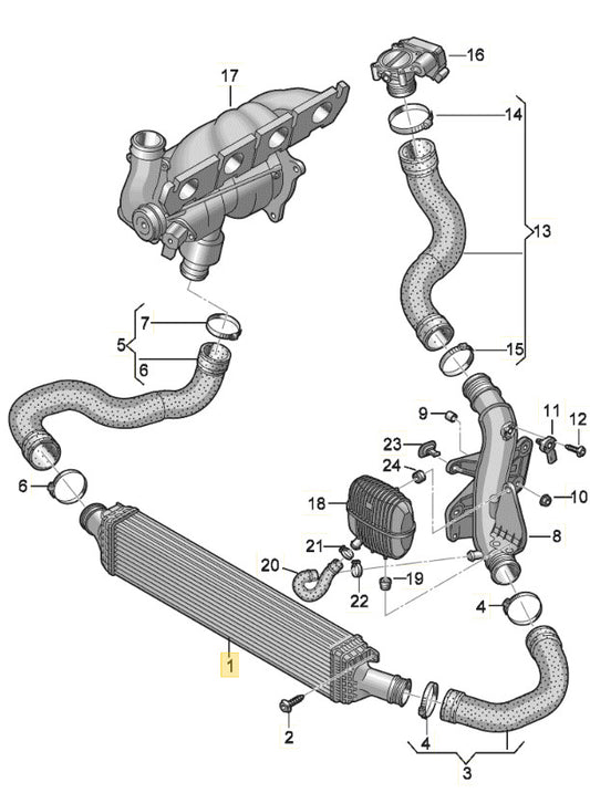 2010-2012 AUDI A4 TURBO INTERCOOLER PIPE USED OEM 8K0145673AJ