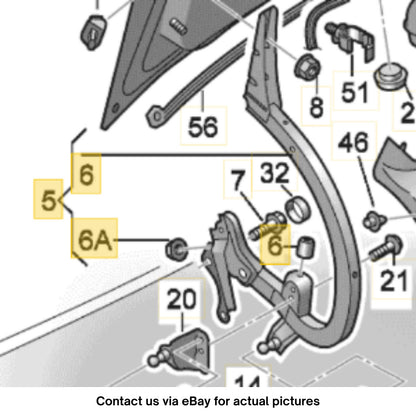 2012–2018 Audi A6 / S6 / A7 Deck Lid Hinge (Left, Rear) used OEM 4G5827301B