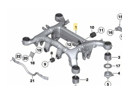 2011–2016 BMW 520i Rear Axle Carrier Subframe USED OEM 33316798545