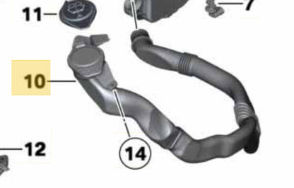 2011–2016 BMW Washer Fluid Reservoir Filler Pipe USED OEM 61667203270