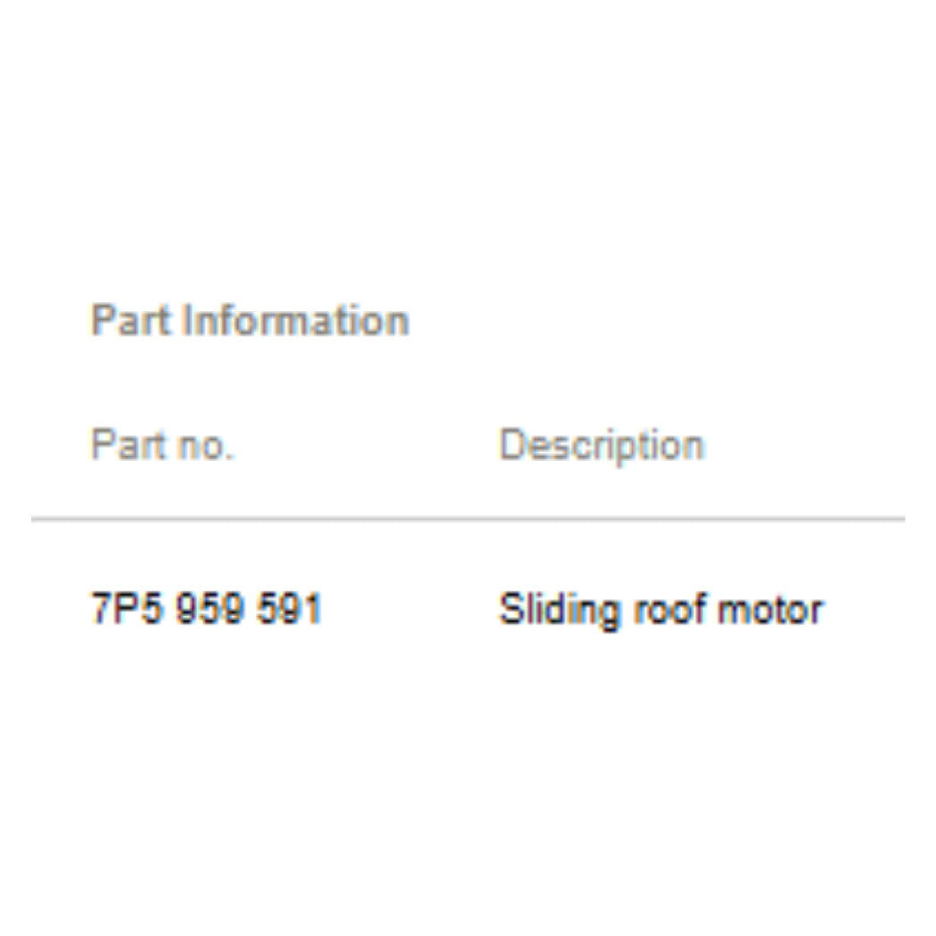 2012–2018 Audi A6 Sunroof Motor Used OEM 7P5959591