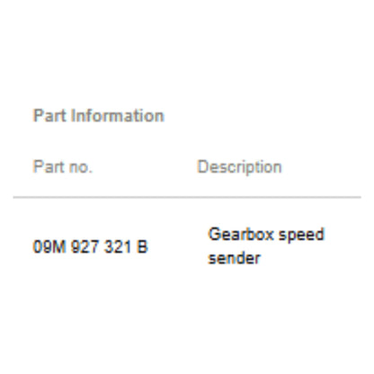 2012 VW Jetta Vehicle Speed Sensor Used OEM 09M927321B