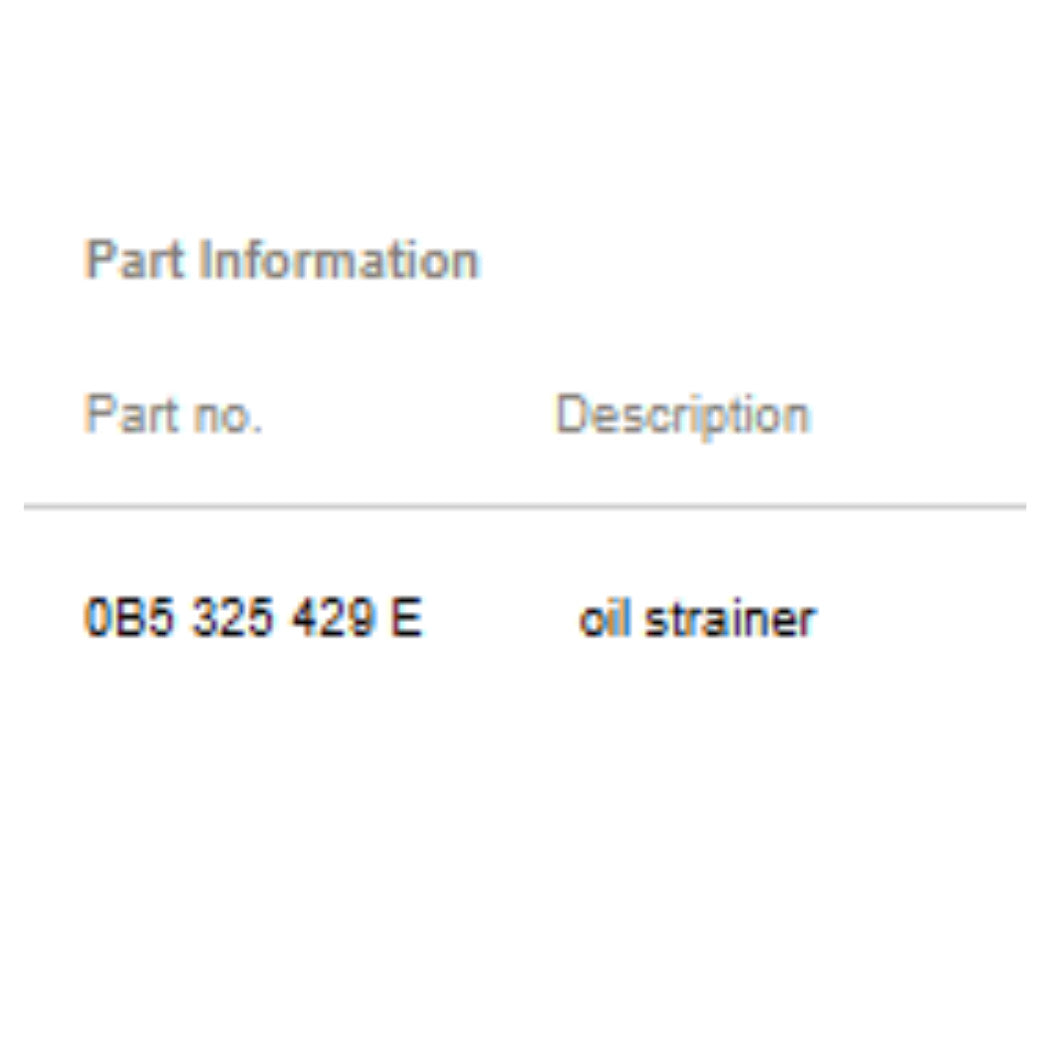 2010–2018 Audi A4/A5/A6/A7 DSG Transmission Filter Used OEM 0B5325429E