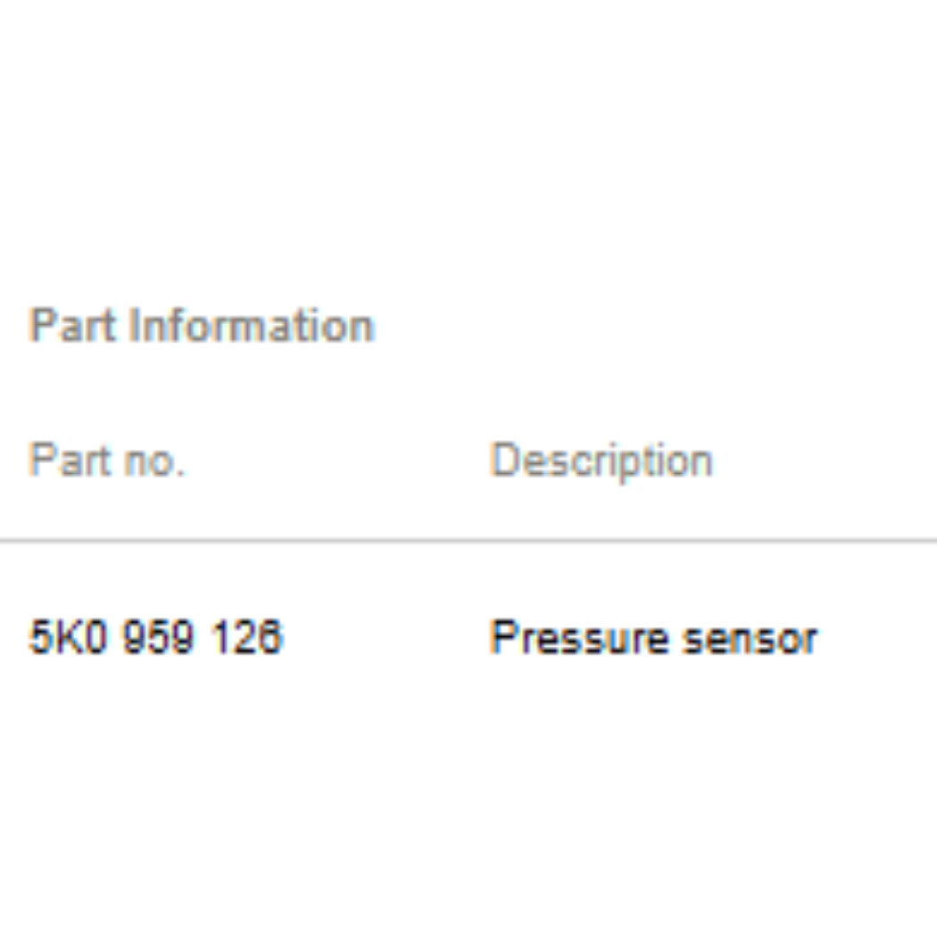 2011–2015 VW Jetta A/C Refrigerant Pressure Sensor Used OEM 5K0959126