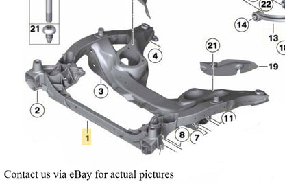 2011–2016 BMW 520i Front Axle Support Subframe Crossmember USED OEM 31116796693