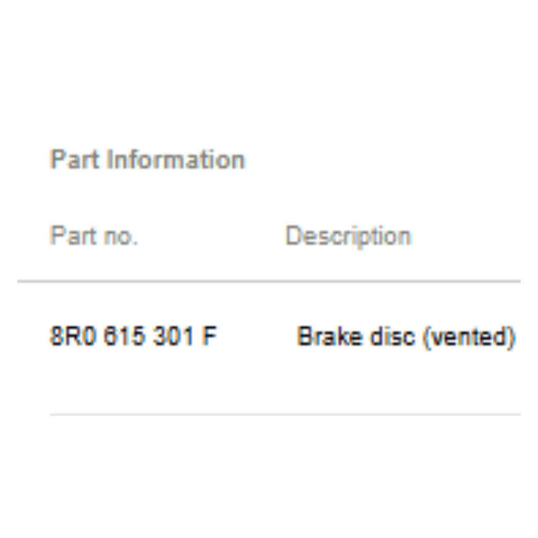 2008–2016 Audi A6 / Allroad Front Brake Rotor Used OEM 8R0615301F