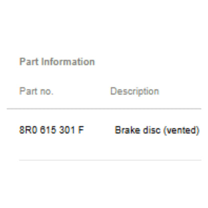2008–2016 Audi A6 / Allroad Front Brake Rotor Used OEM 8R0615301F