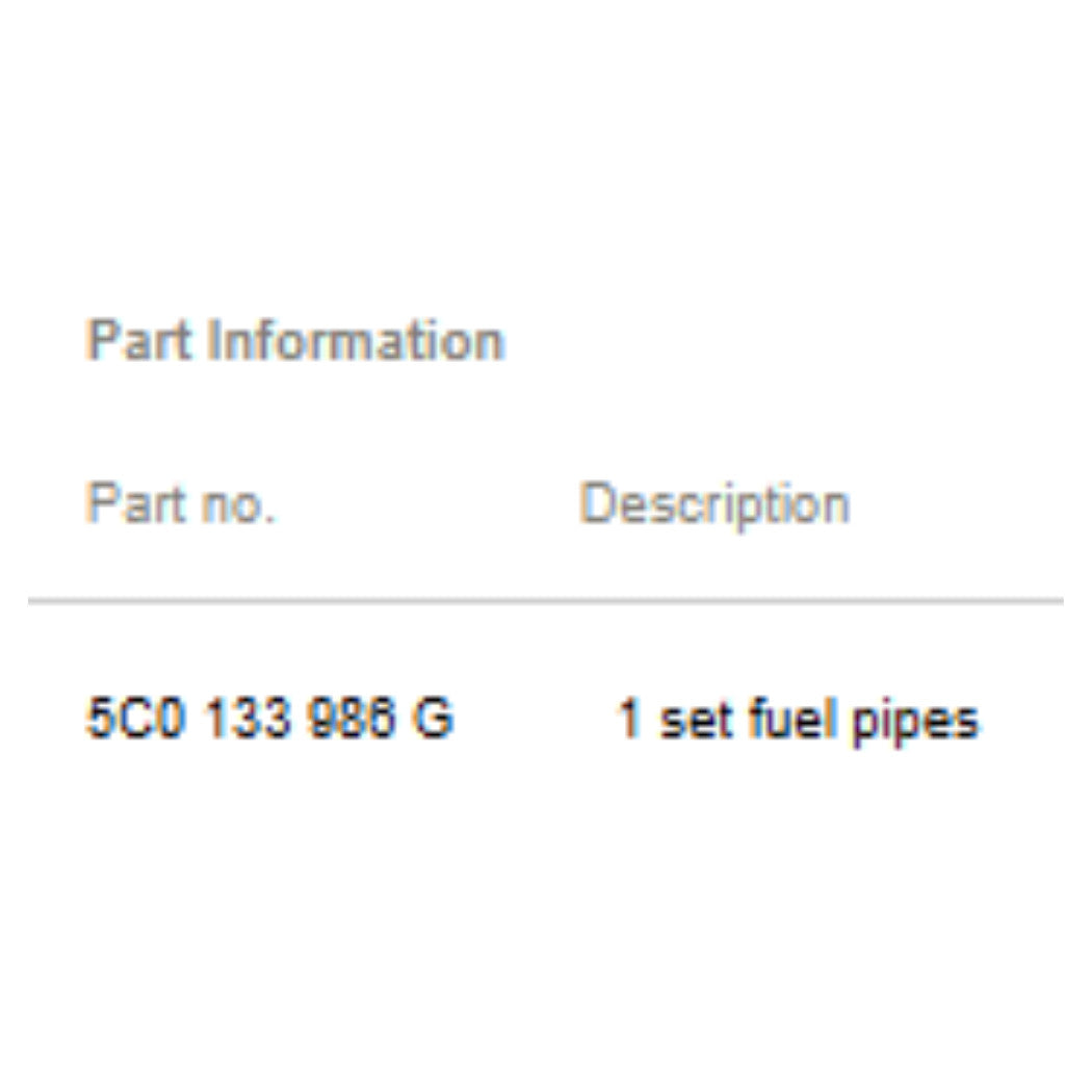 2011–2015 VW Jetta 2.0L Fuel Supply Hose Used OEM 5C0133986G