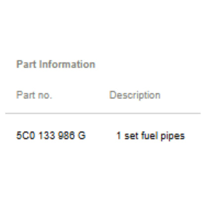 2011–2015 VW Jetta 2.0L Fuel Supply Hose Used OEM 5C0133986G