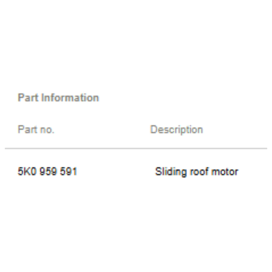 2011–2018 VW Jetta Sunroof Motor Used OEM 5K0959591