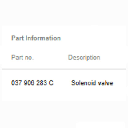 2012–2020 Audi A3/A4/A5/A6 EVAP Purge Valve OEM 037906283C