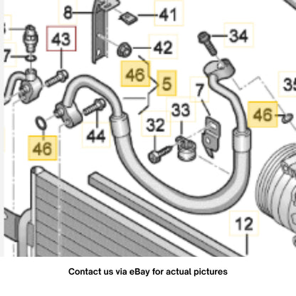 2011–2015 VW Jetta A/C Discharge Hose Used OEM 5C0820721