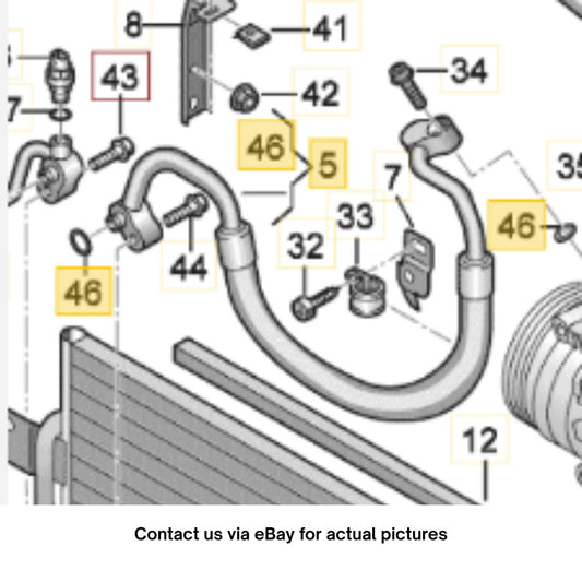 2011–2015 VW Jetta A/C Discharge Hose Used OEM 5C0820721