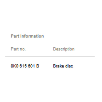 2012-2014 Audi A6 A7 Front Brake Disc Rotor Used OEM 8K0615601B