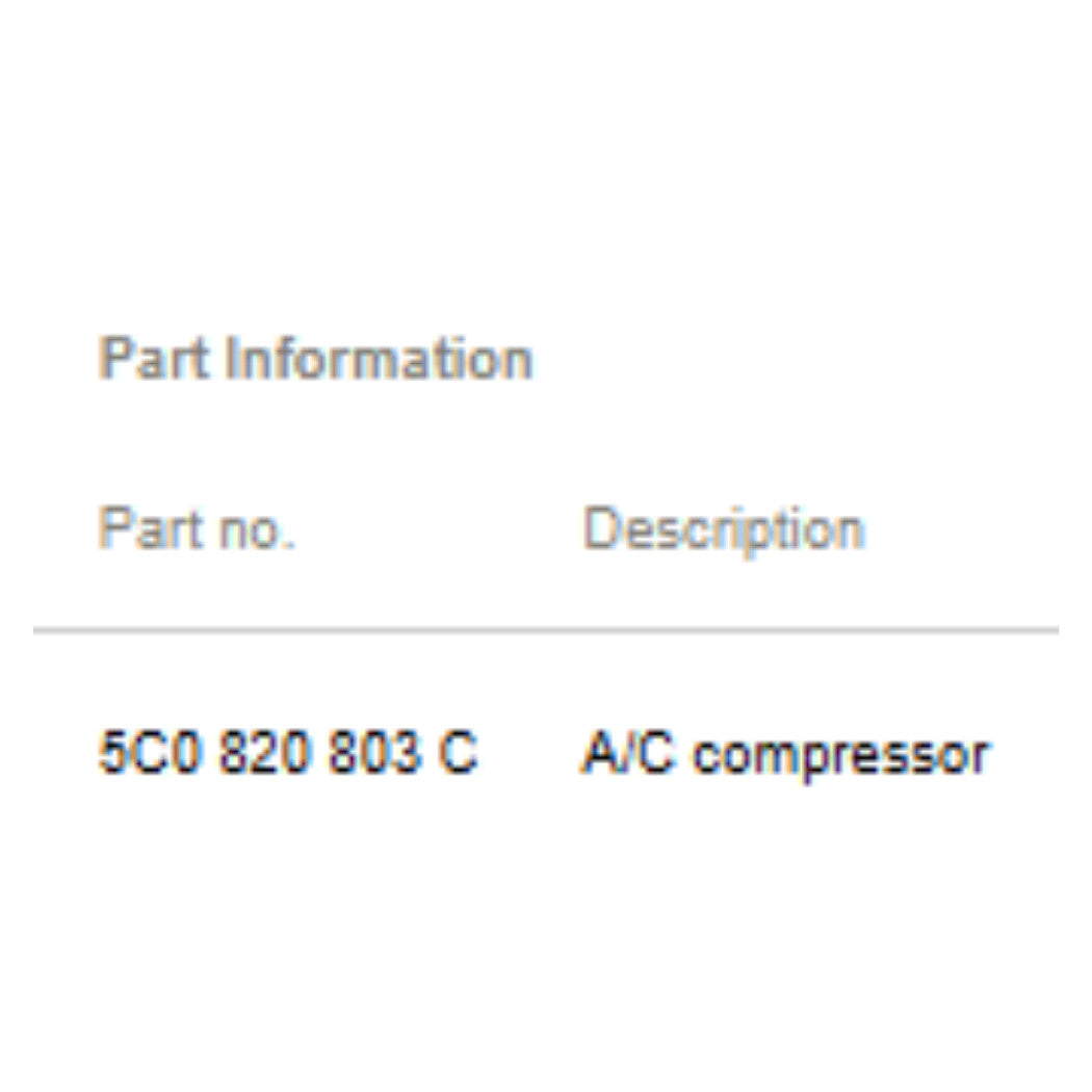 2011–2015 VW Jetta A/C Compressor Used OEM 5C0820803C