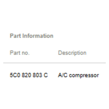 2011–2015 VW Jetta A/C Compressor Used OEM 5C0820803C