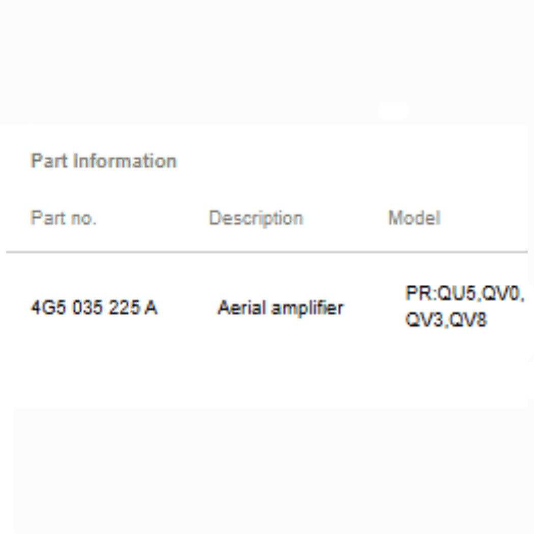 2012–2018 Audi A6 / A7 Antenna Amplifier Used OEM 4G5035225A