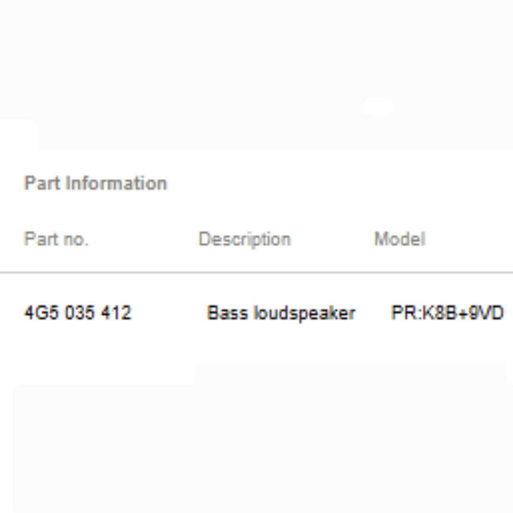 2012–2018 Audi A6 / A7 Rear Center Subwoofer Used OEM 4G5035412
