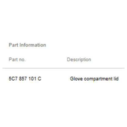 2011–2018 VW Jetta Glove Box Door (brown) OEM 5C7857101C