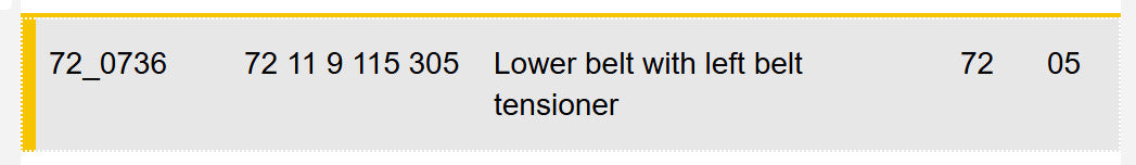 2011–2016 BMW Left Lower Seat Belt with Belt Tensioner USED OEM 72119115305