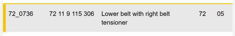2011–2016 BMW Right Lower Seat Belt with Belt Tensioner USED OEM 72119115306