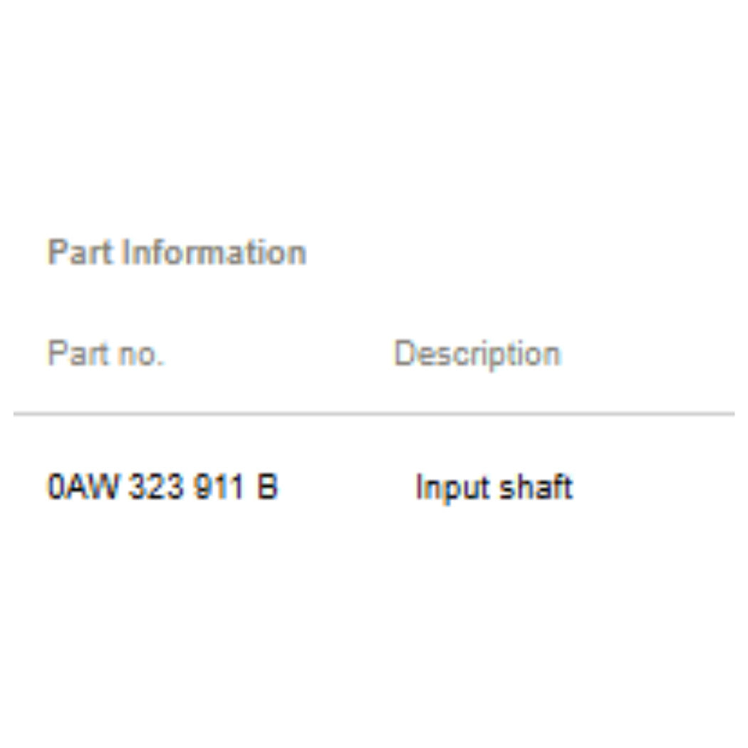 2012 Audi A4 Input Shaft / Torque Converter  Used OEM 0AW323911B