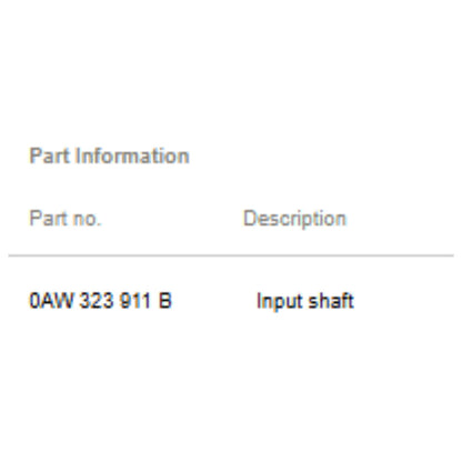 2012 Audi A4 Input Shaft / Torque Converter  Used OEM 0AW323911B