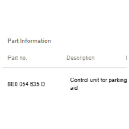 2005–201 Audi A4 Park Assist Control Module Used OEM 8E0054635D