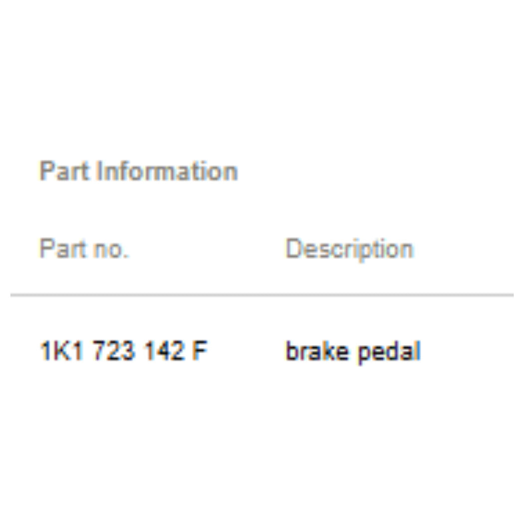 2010–2018 VW Jetta Brake Pedal Assembly with Bracket Used OEM 1K1723142F