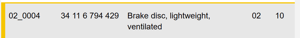 2011–2016 BMW 520i Front Brake Disc Lightweight Ventilated USED OEM 34116794429