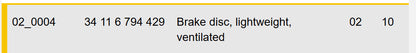 2011–2016 BMW 520i Front Brake Disc Lightweight Ventilated USED OEM 34116794429