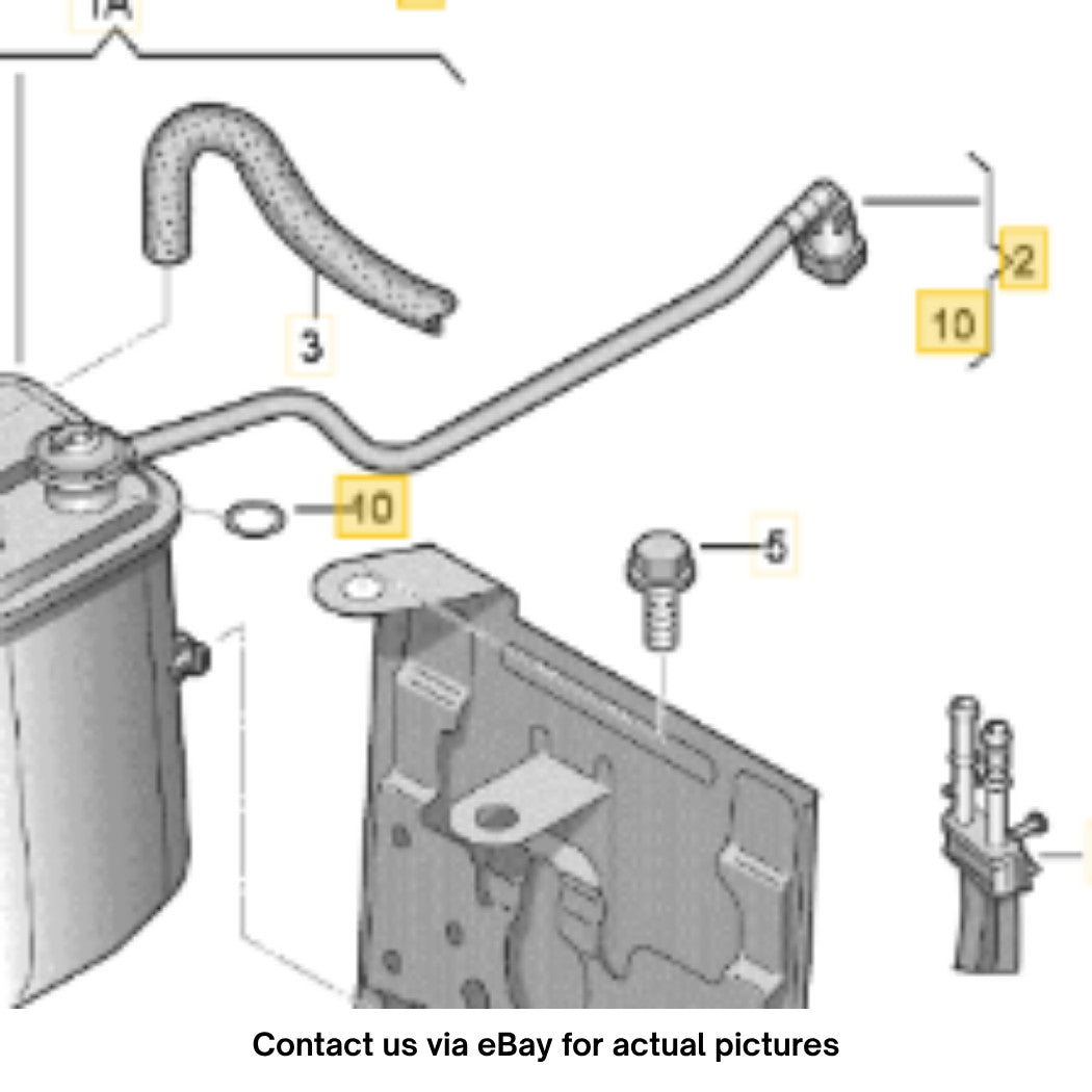 2012 VW Jetta Fuel Tank Breather Line with Valve OEM 5C0201160E