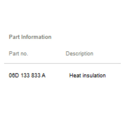 2012 Audi A4 Heat Insulation Used OEM 06D133833A